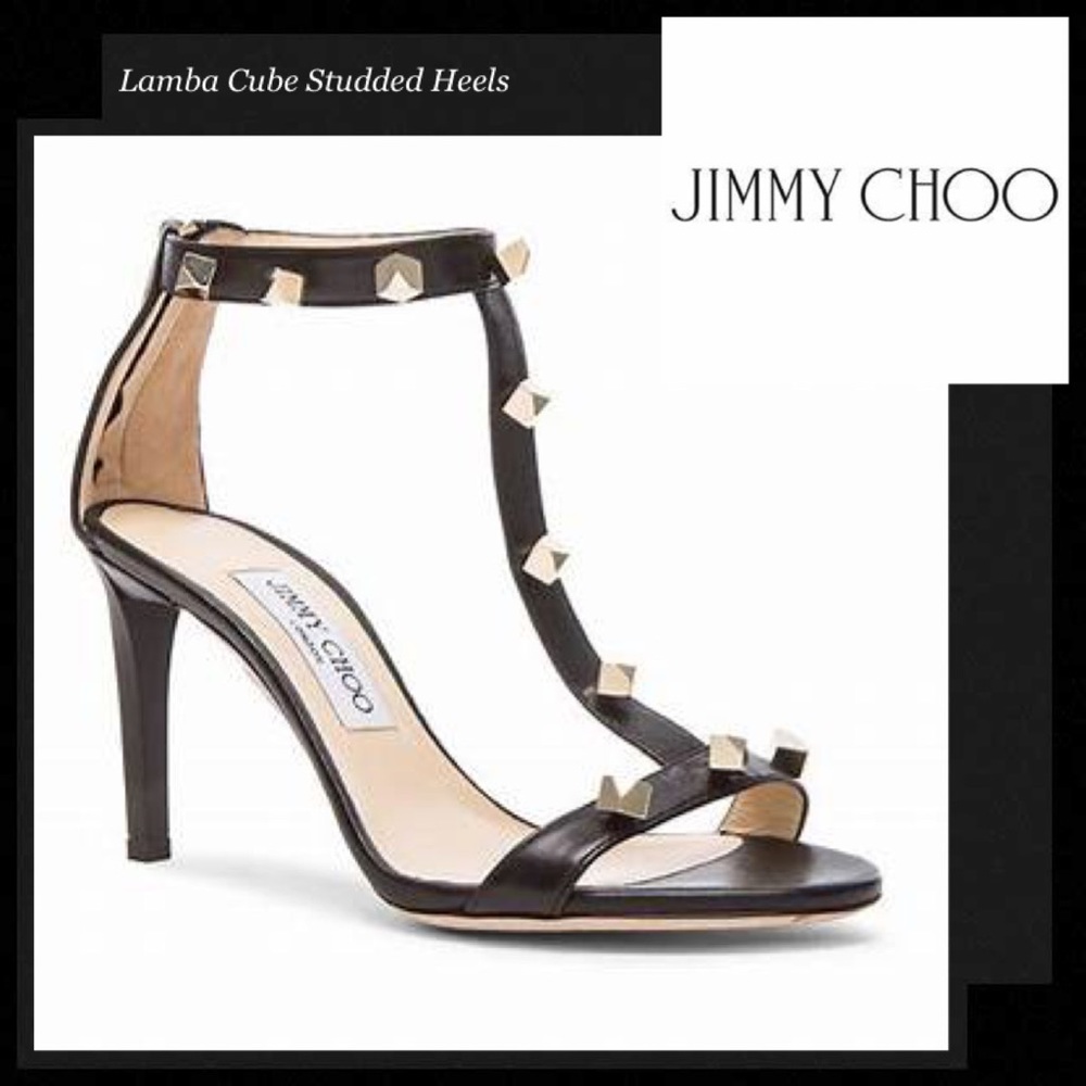 ⭐️HOST PICK⭐️ JIMMY CHOO Lamba Cube Studded Leather Heels